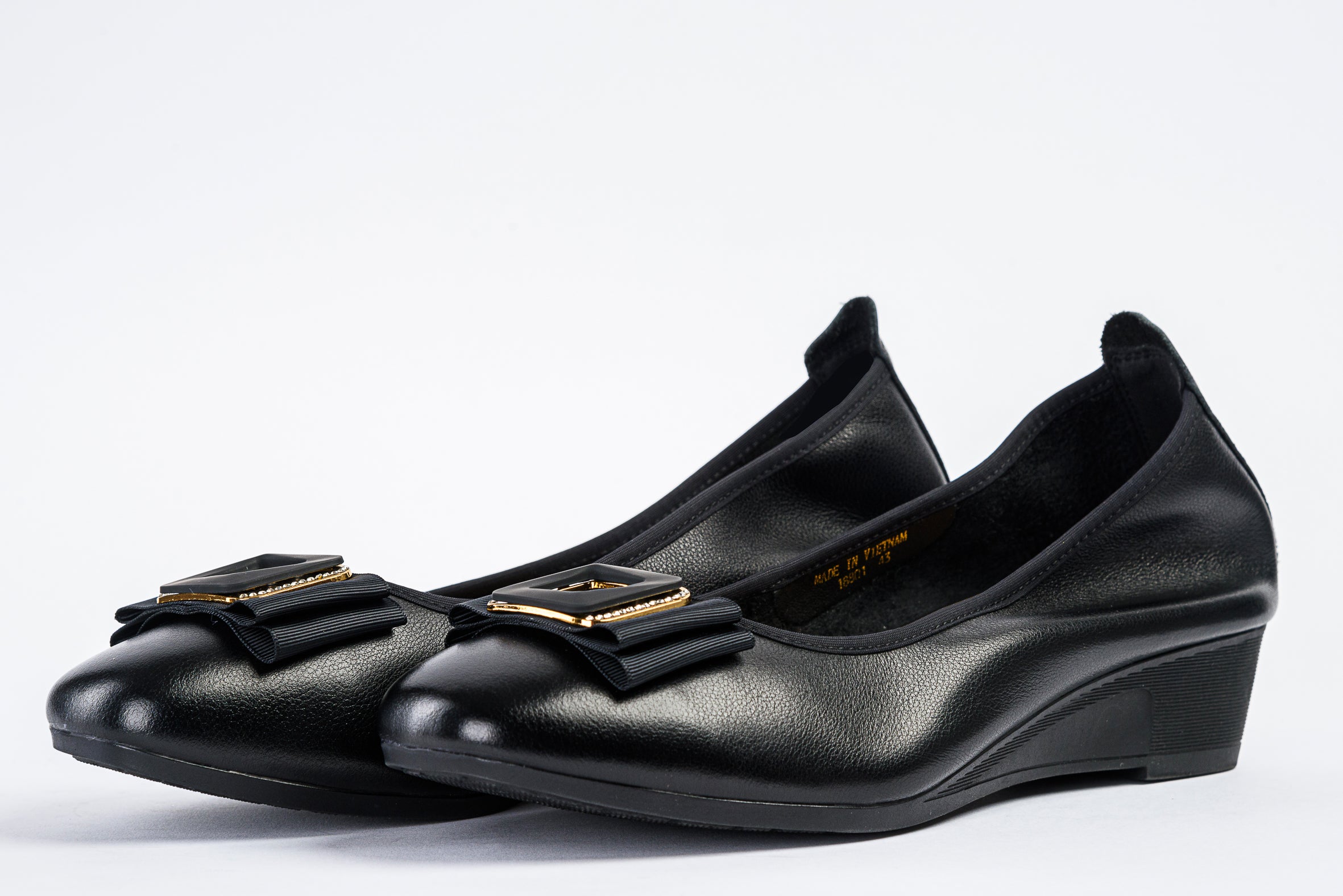 Mirel Black Leather Wedge Shoes for Women | Dr. M Dr. M Mirel Black Leather Wedge Shoes for Women | Dr. M Dr. M