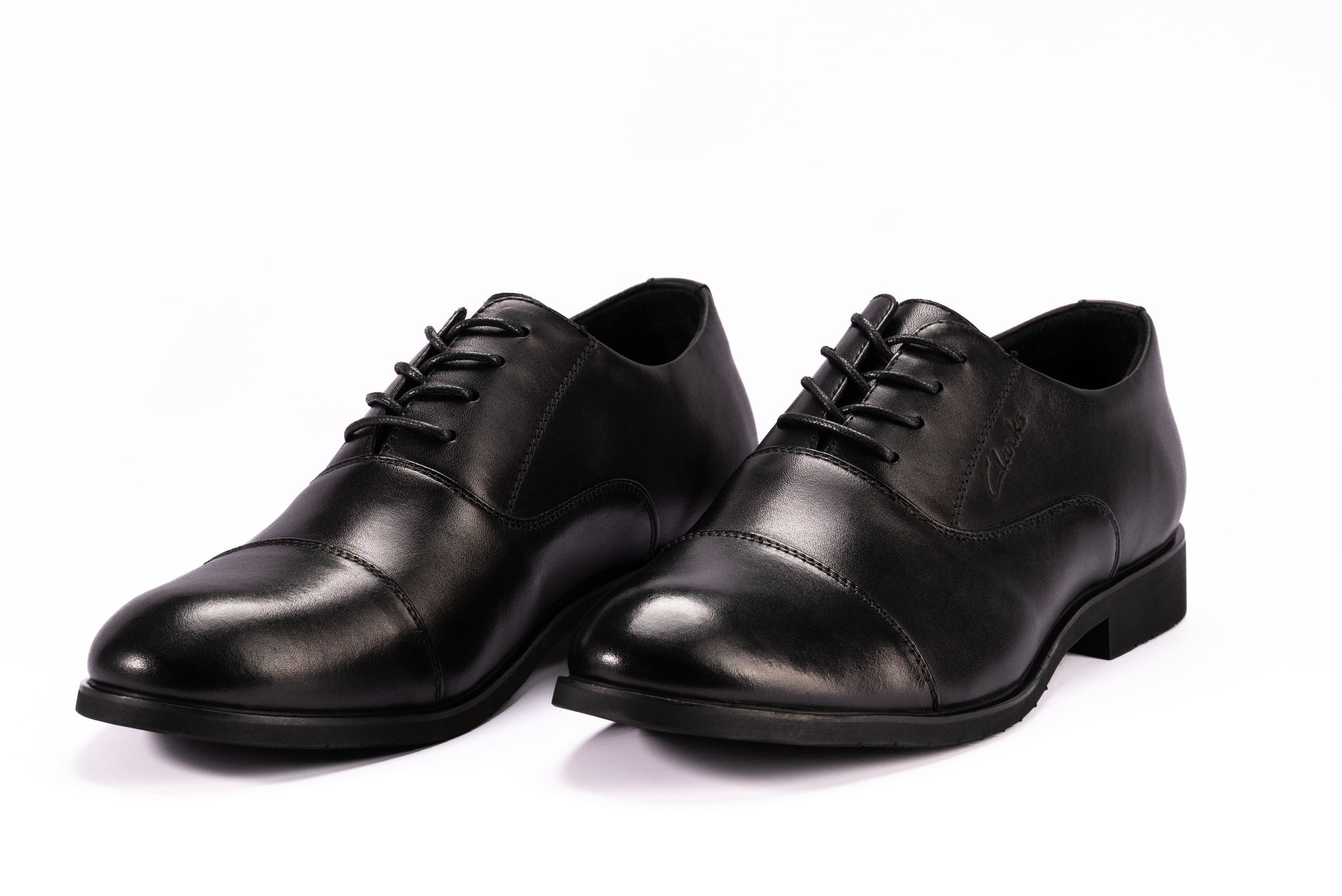 Alfred Black Leather Dress Shoes for Men