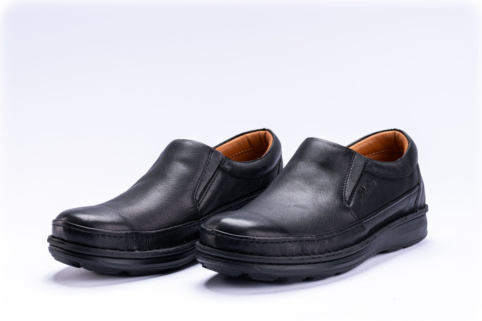 Hale Black Men's Leather Slip-On Comfort Shoes